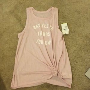 Pink athletic tank top